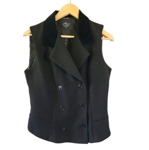 VTG Alanni By Donnybrook Black Double Breasted Vest  8 Whimsigoth Grunge Preppy
